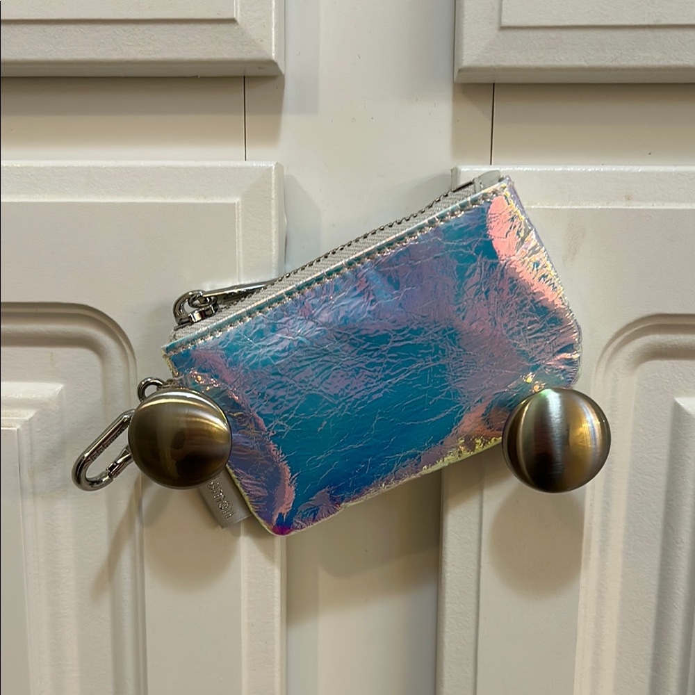 Lululemon iridescent card case pouch keychain charm